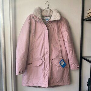 Women's Columbia Insulated Down Hooded Coat Size Large Adjustable Waist